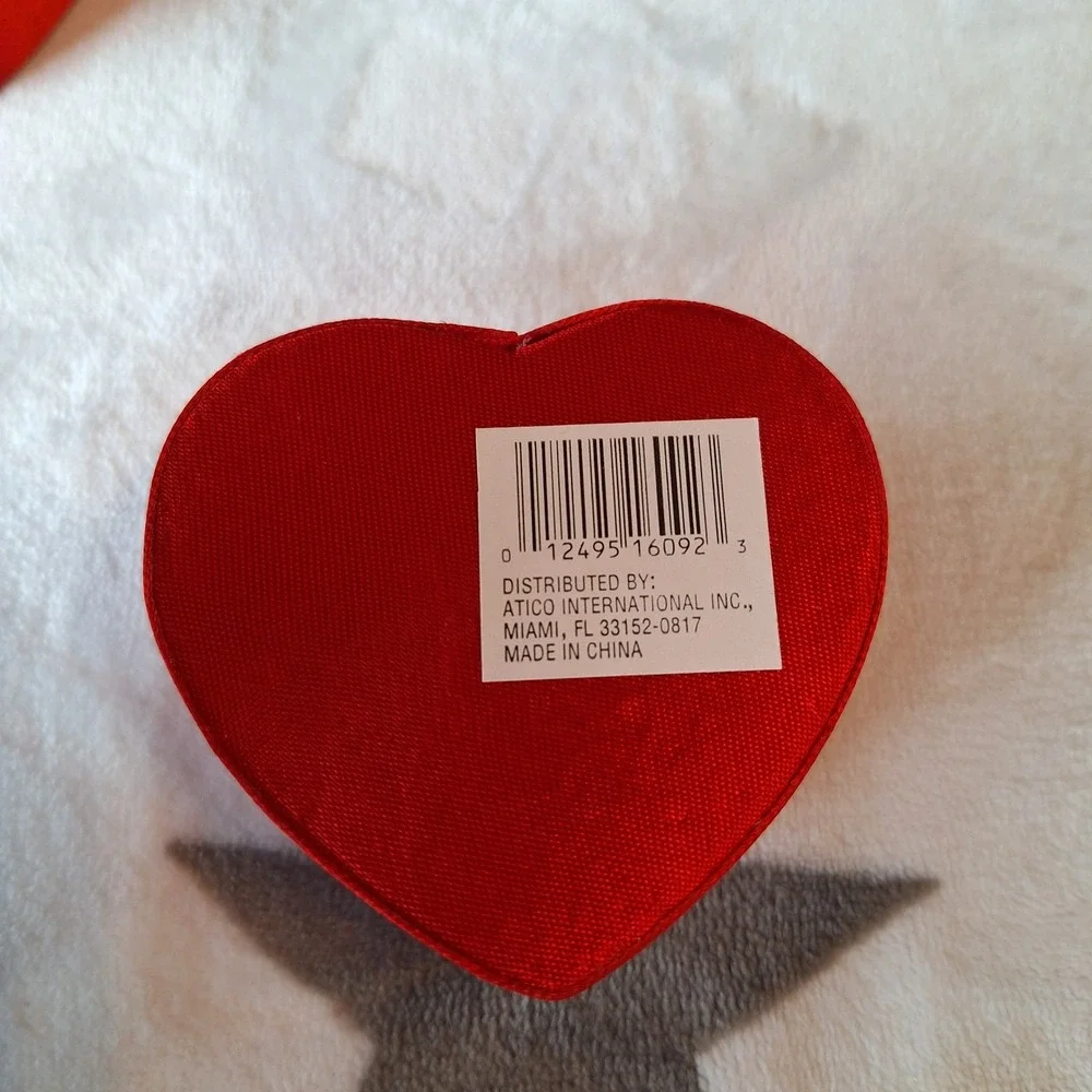 Vintage‎ Set of 3 Small Sequined Satin Multicolor Heart Box Jewelry Trinket
